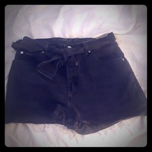 Vintage 90s Riders cutoff black denim shorts